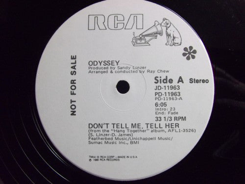 Odyssey (2) : Don't Tell Me, Tell Her / Use It Up And Wear It Out (12", Single, Promo)