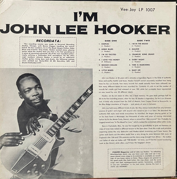 John Lee Hooker : I'm John Lee Hooker (LP, Album, Mono, Ame)