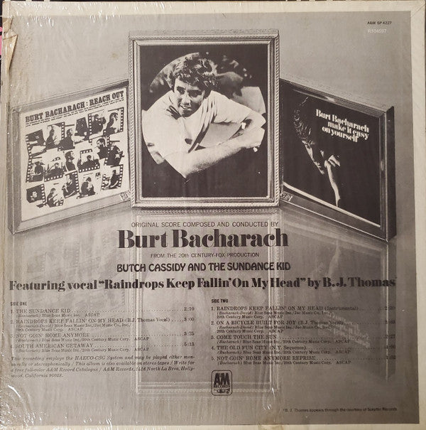 Burt Bacharach : Music From Butch Cassidy And The Sundance Kid (LP, Album, Club, RM, Ind)