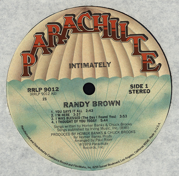 Randy Brown (2) : Intimately (LP, Album, San)