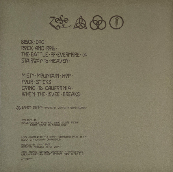 Led Zeppelin : Untitled (LP, Album, RE, RM, Gat)