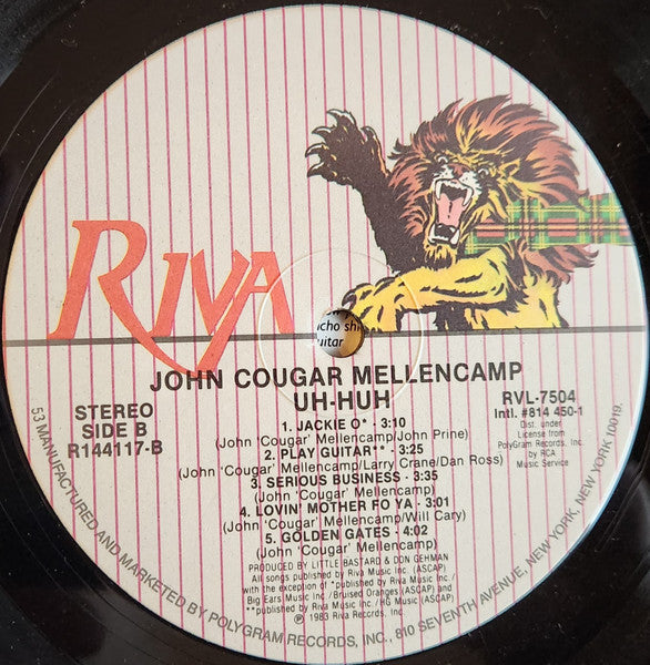 John Cougar Mellencamp : Uh-Huh (LP, Album, Club, Ind)