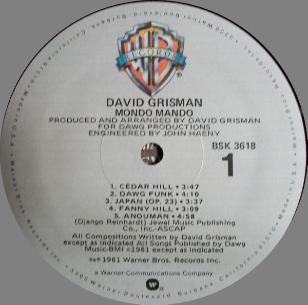 David Grisman : Mondo Mando (LP, Album)