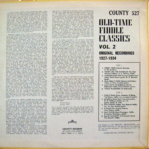 Various : Old-Time Fiddle Classics Vol. 2 (LP, Comp)
