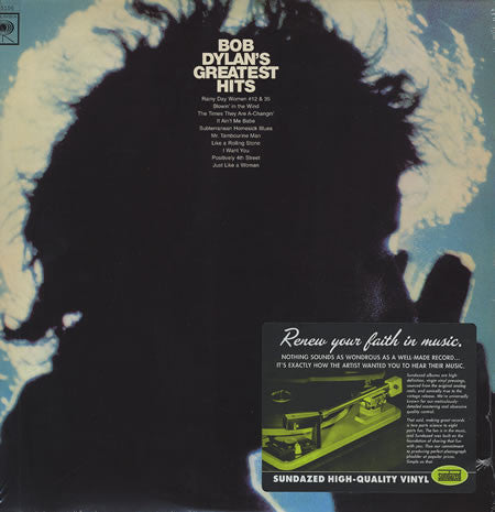 Bob Dylan : Bob Dylan's Greatest Hits (LP, Comp, Mono, RE, RM, 180)