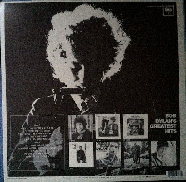 Bob Dylan : Bob Dylan's Greatest Hits (LP, Comp, Mono, RE, RM, 180)