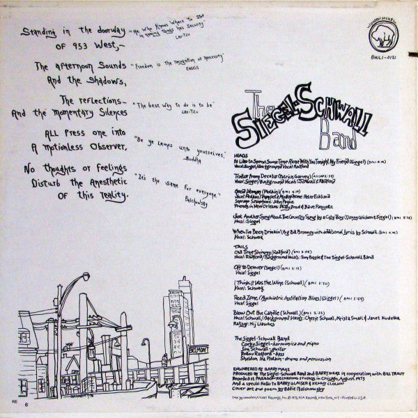 The Siegel-Schwall Band : 953 West (LP, Album)