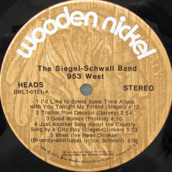 The Siegel-Schwall Band : 953 West (LP, Album)