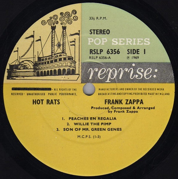 Frank Zappa : Hot Rats (LP, Album, Gat)