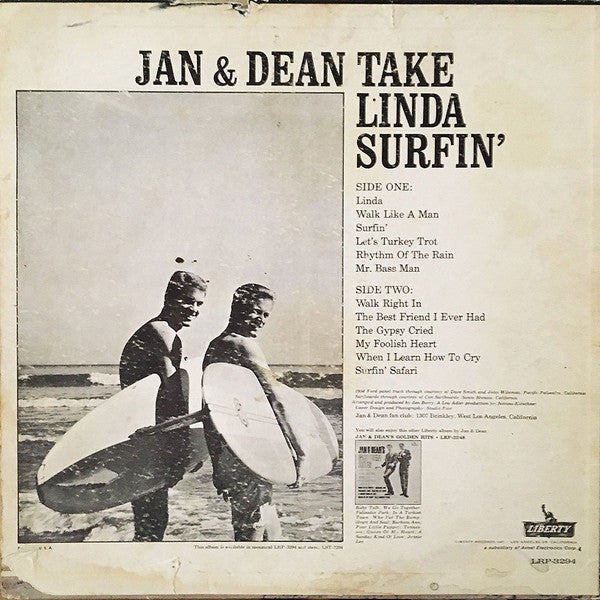 Jan & Dean : Jan & Dean Take Linda Surfin' (LP, Album, Mono)