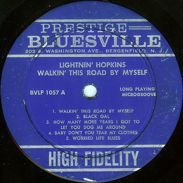 Lightnin' Hopkins : Walkin' This Road By Myself (LP, Album, Mono)