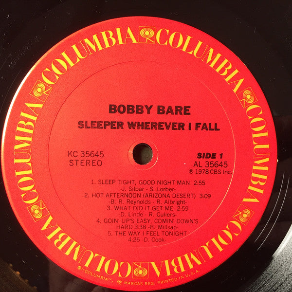 Bobby Bare : Sleeper Wherever I Fall (LP, Album)