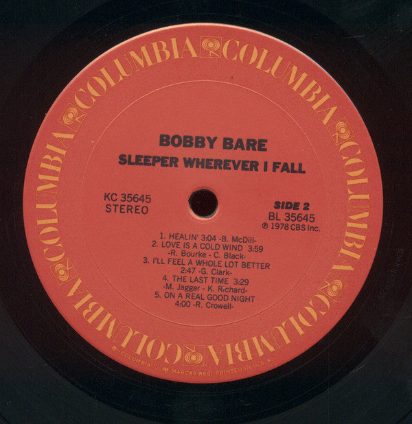 Bobby Bare : Sleeper Wherever I Fall (LP, Album)