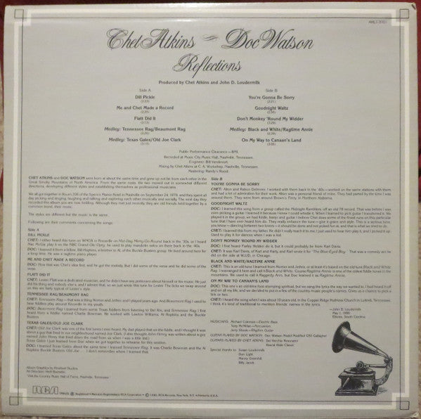 Chet Atkins / Doc Watson : Reflections (LP, Album)