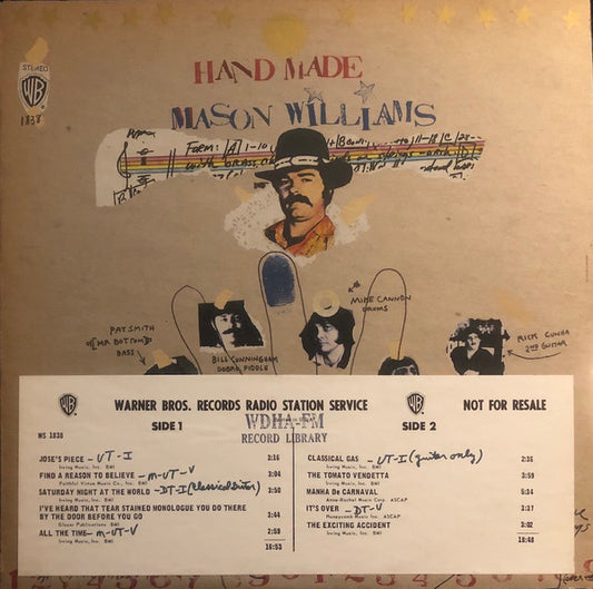 Mason Williams : Hand Made (LP, Album, Promo)