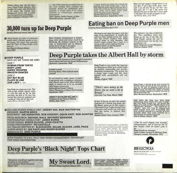 Deep Purple : Who Do We Think We Are (LP, Album, Gat)