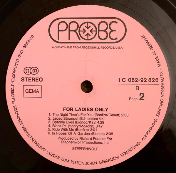 Steppenwolf : For Ladies Only (LP, Gat)