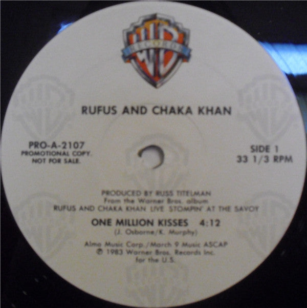 Rufus & Chaka Khan : One Million Kisses (12", Promo)