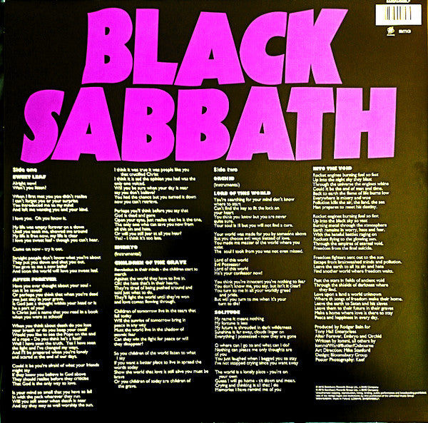 Black Sabbath : Master Of Reality (LP, Album, RE, Emb)