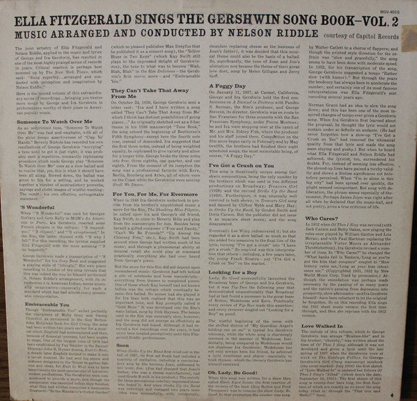 Ella Fitzgerald : Ella Fitzgerald Sings The Gershwin Song Book Vol. 2 (LP, Mono)