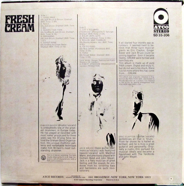 Cream (2) : Fresh Cream (LP, Album, Ter)