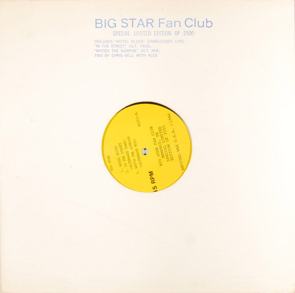Big Star, Chris Bell : Big Star Fan Club (12", Ltd, Unofficial)