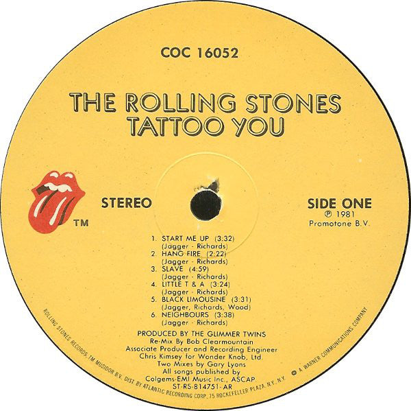 The Rolling Stones : Tattoo You (LP, Album, AR )