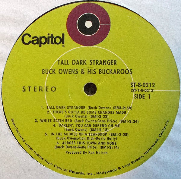 Buck Owens And His Buckaroos : Tall Dark Stranger (LP, Album, Club, Cap)