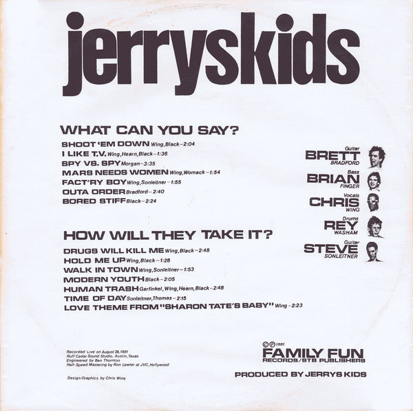 Jerryskids : What Can You Say? How Will They Take It? (LP)