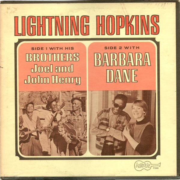 Lightnin' Hopkins : Lightning Hopkins With His Brothers Joel And John Henry And With Barbara Dane (LP)