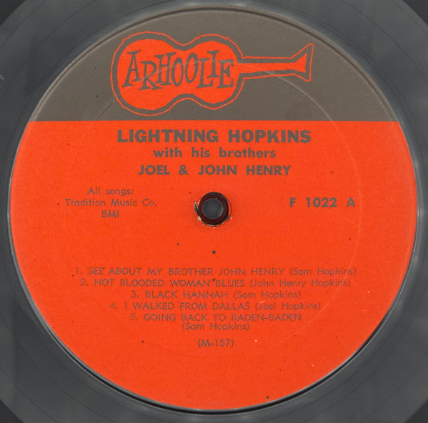 Lightnin' Hopkins : Lightning Hopkins With His Brothers Joel And John Henry And With Barbara Dane (LP)