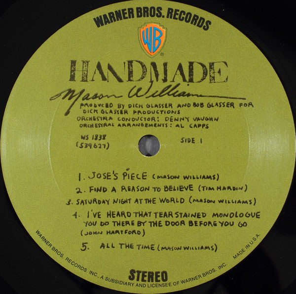 Mason Williams : Hand Made (LP, Album, San)