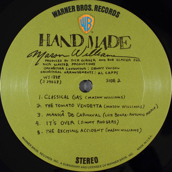 Mason Williams : Hand Made (LP, Album, San)