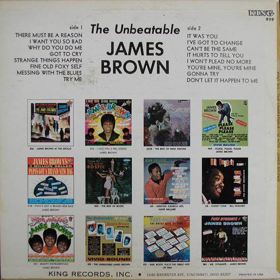 James Brown And The Famous Flames* : The Unbeatable 16 Hits (LP, Album, RE)