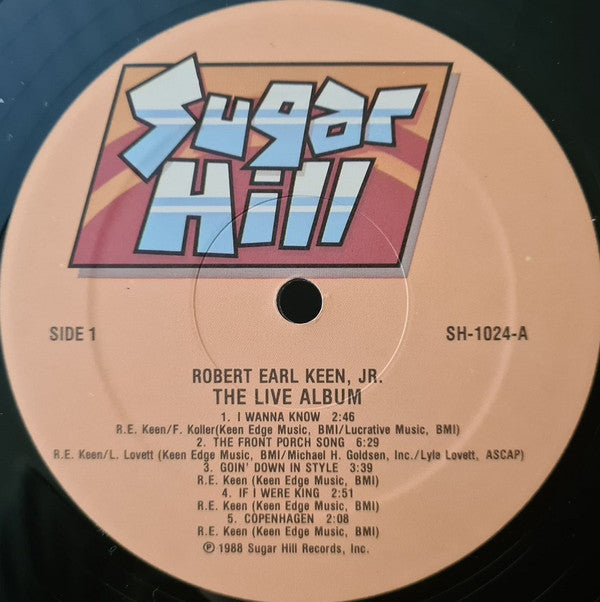 Robert Earl Keen : The Live Album (LP, Album)