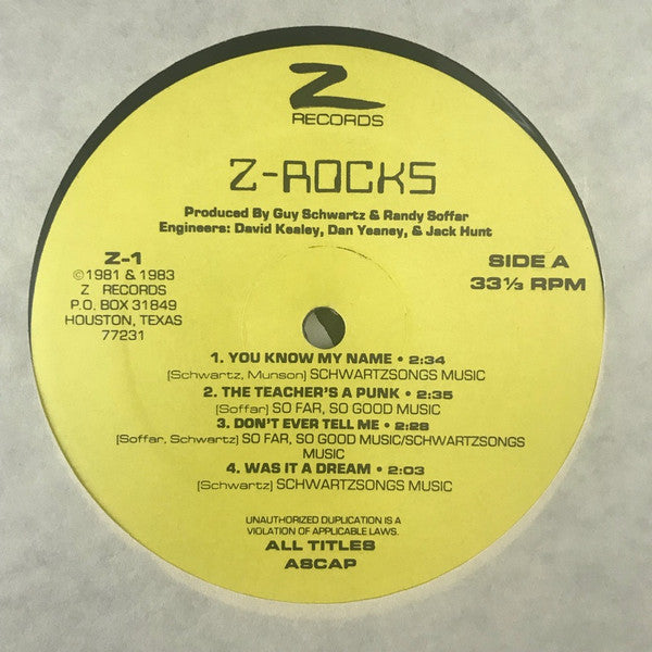 Z-Rocks : Z-Rocks (LP, Album, RE, Red)