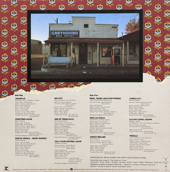 Emmylou Harris : Elite Hotel (LP, Album, RE, Jac)