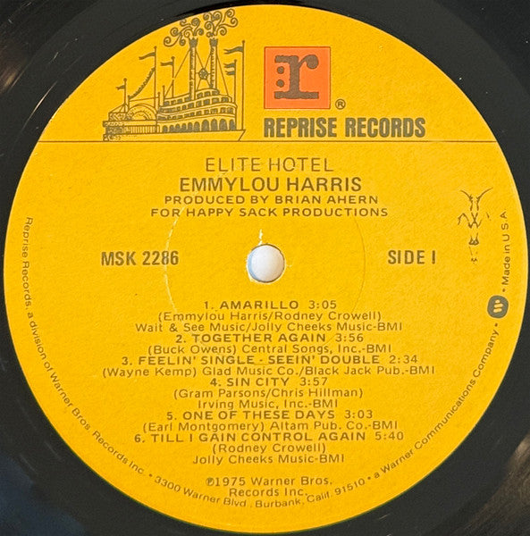 Emmylou Harris : Elite Hotel (LP, Album, RE, Jac)
