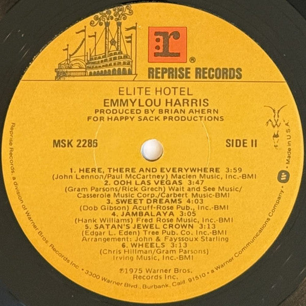 Emmylou Harris : Elite Hotel (LP, Album, RE, Jac)