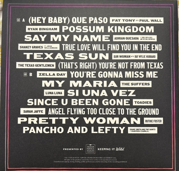 Various : Texas Wild (LP, Album, Comp, Bioplastic, Dlx, Tex)