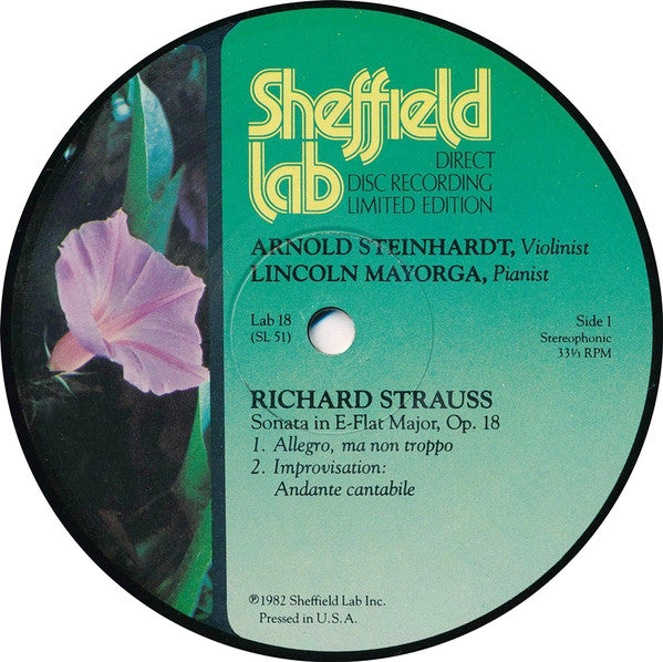 Richard Strauss, Antonín Dvořák / Arnold Steinhardt & Lincoln Mayorga : Romantic Music For Violin And Piano - Strauss And Dvorak (LP, Album, Ltd, Dir)