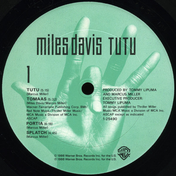 Miles Davis : Tutu (LP, Album, Club)