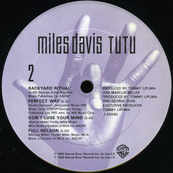 Miles Davis : Tutu (LP, Album, Club)