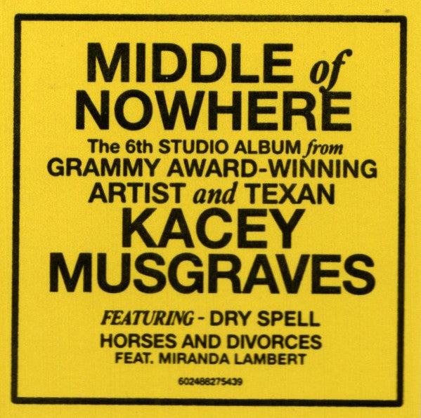 Kacey Musgraves : Middle Of Nowhere (LP, Album, Bro)