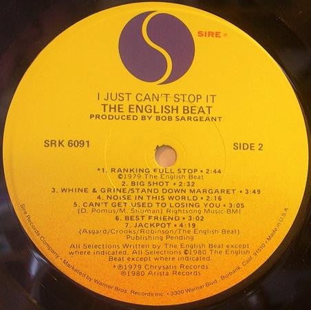The English Beat* : I Just Can't Stop It (LP, Album, Jac)
