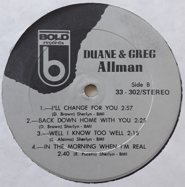 Duane & Greg Allman : Duane & Gregg Allman (LP, Album, Son)
