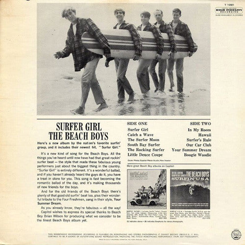 The Beach Boys : Surfer Girl (LP, Album, Mono, Los)