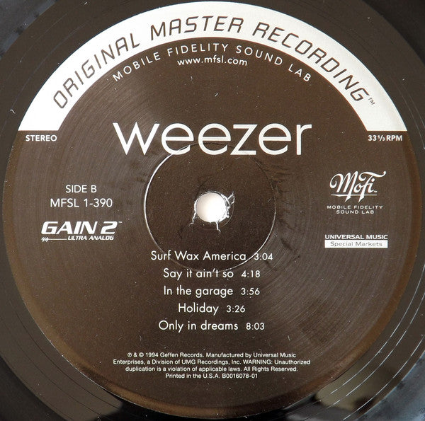 Weezer : Weezer (LP, Album, Ltd, Num, RE, RM, S/Edition, 180)