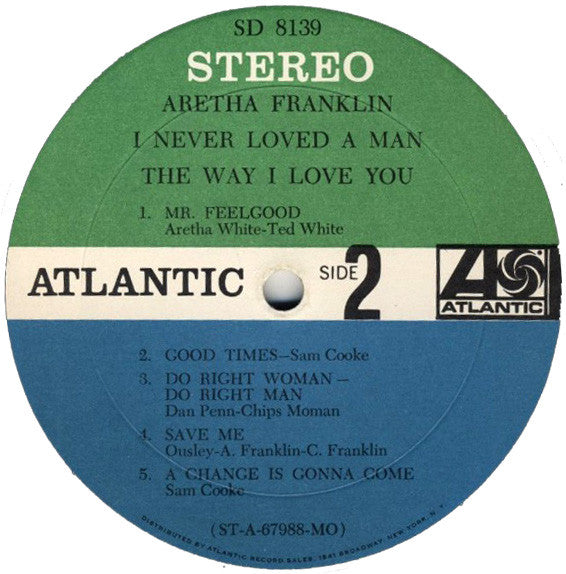 Aretha Franklin : I Never Loved A Man The Way I Love You (LP, Album, MO )
