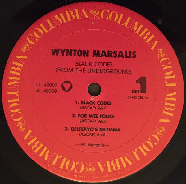 Wynton Marsalis : Black Codes (From The Underground) (LP, Album, Car)